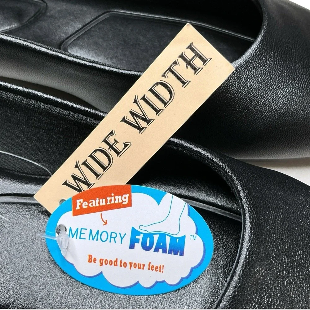 Seychelles Shoes Women 10W Black Ballet Flats Square Toe Diamond Wides NWT